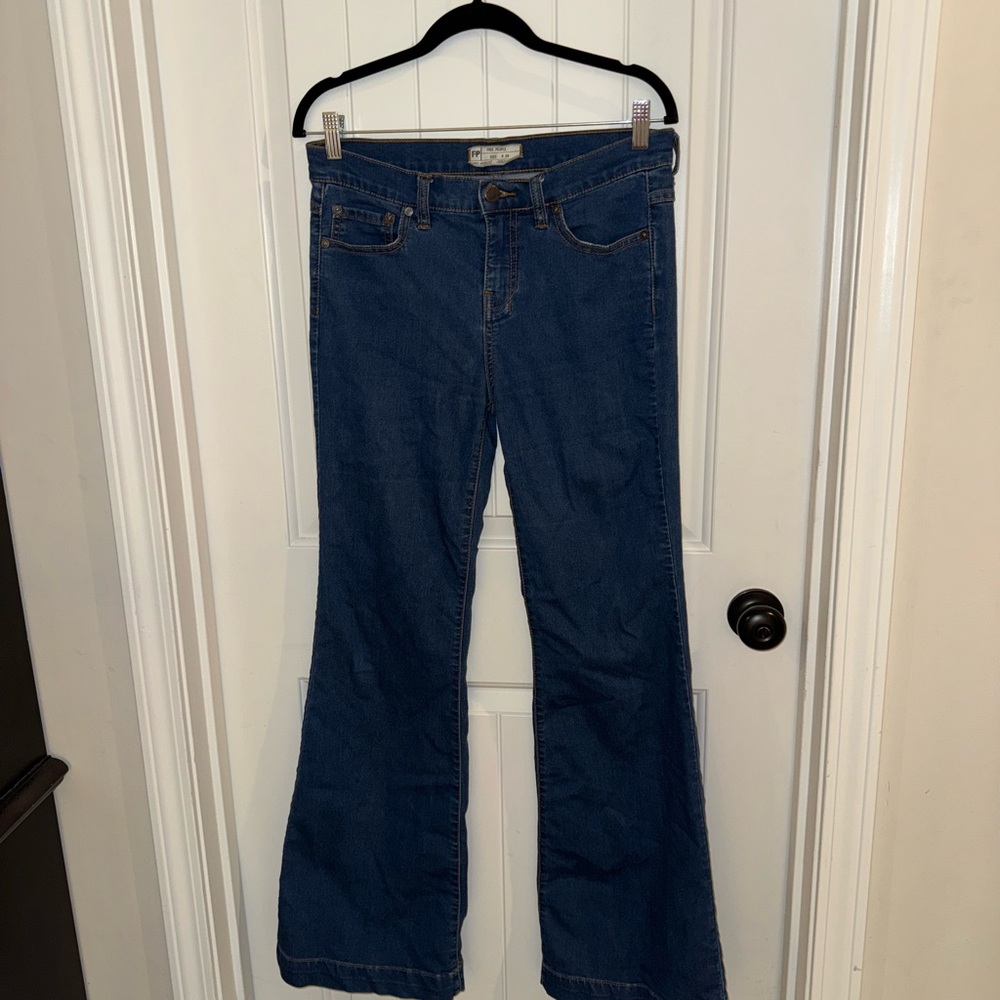 Free People Dark Blue Flare Jeans